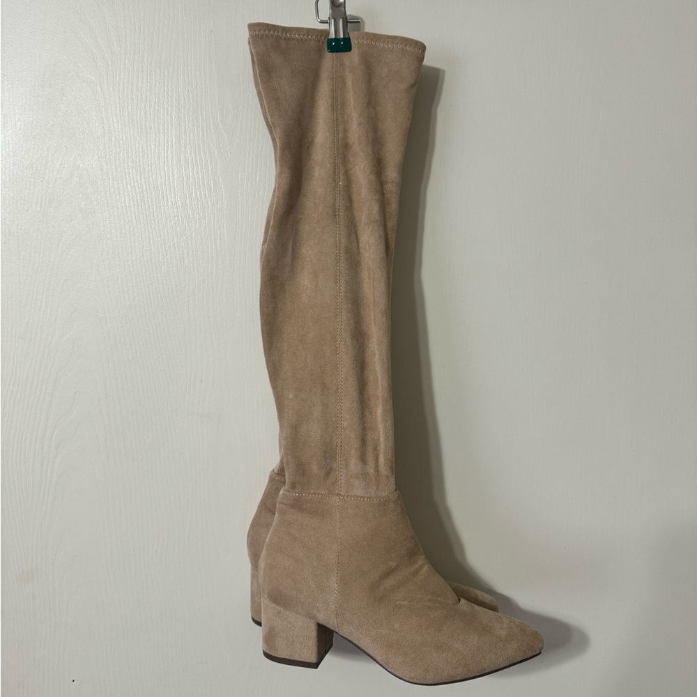 Over the knee suede boots